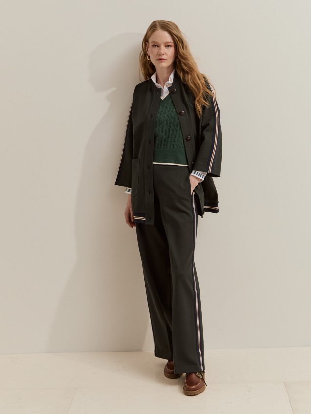 Pantalones de punto con rayas laterales - Image product