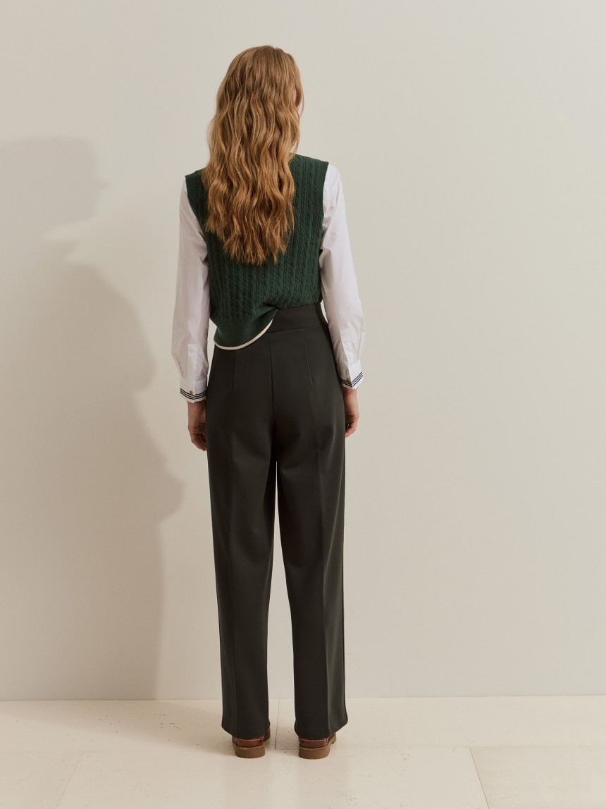 Pantalones de punto con rayas laterales