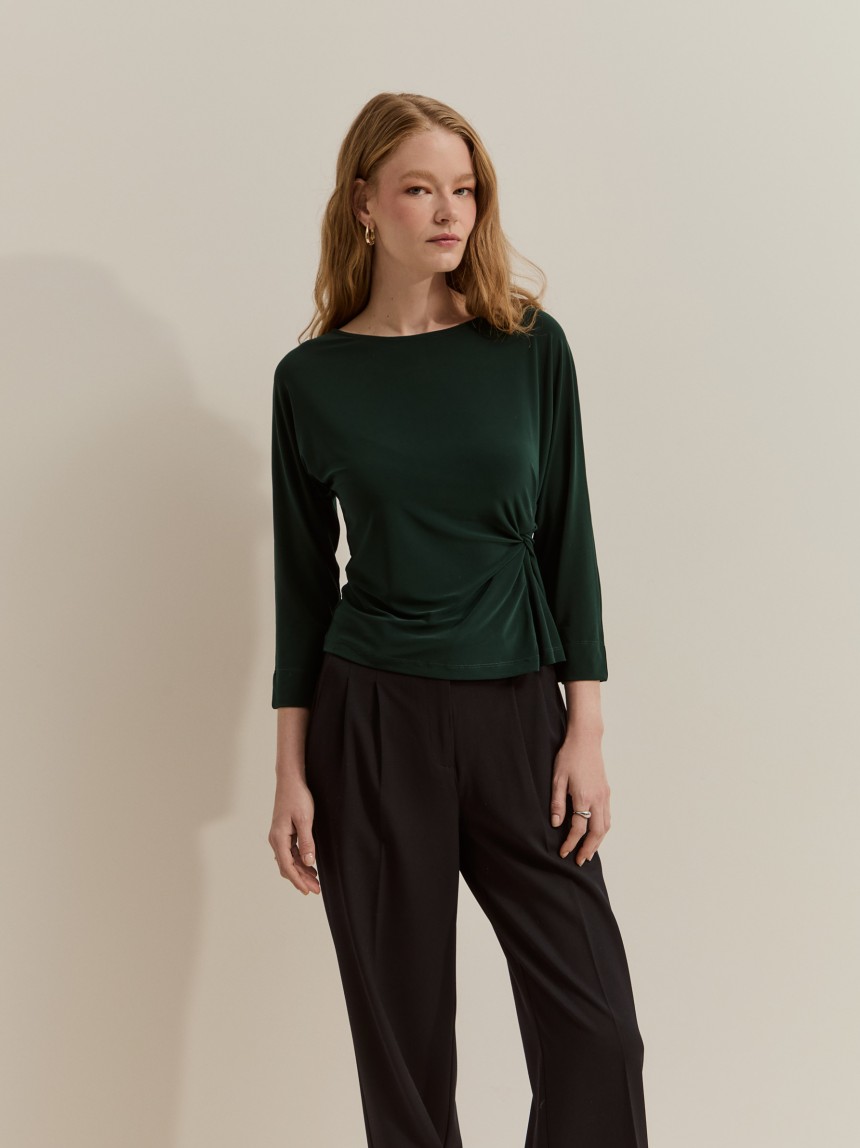 Sweater with gathered detail