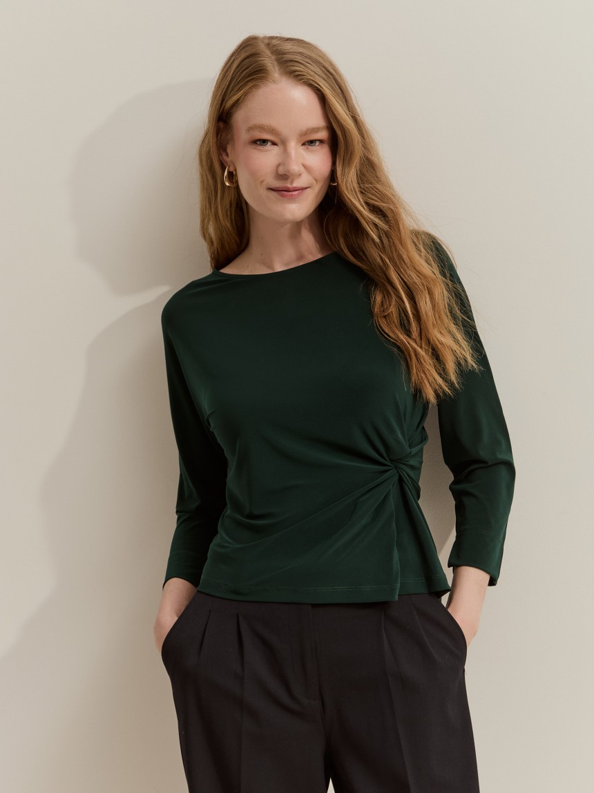 Sweater with gathered detail