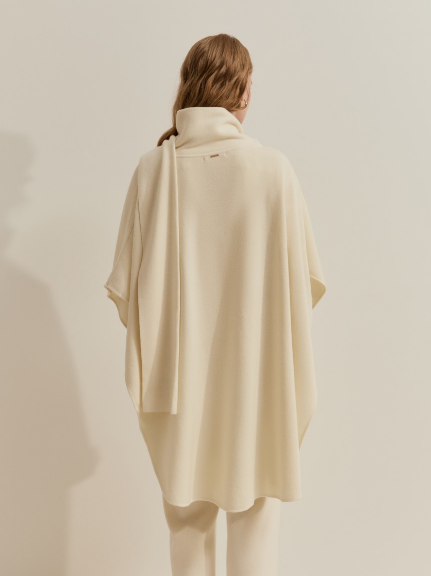 100% wool knit cape