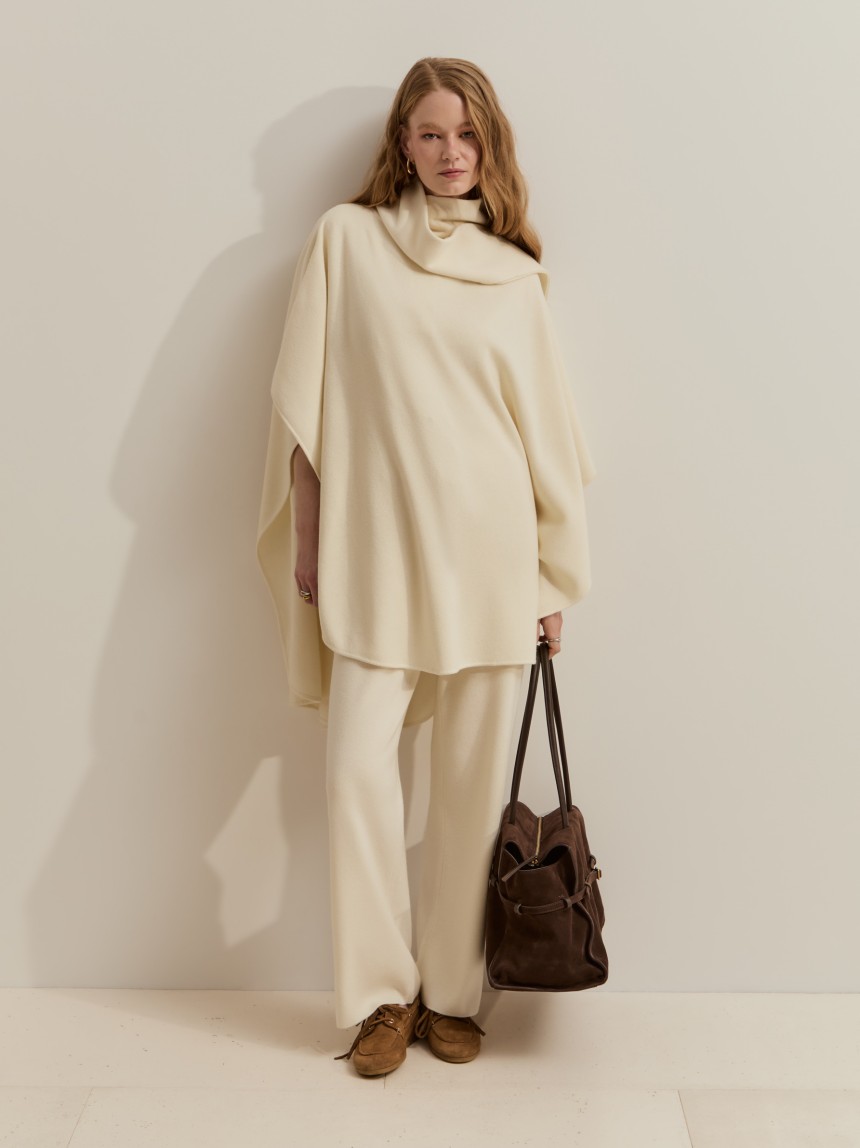 100% wool knit cape
