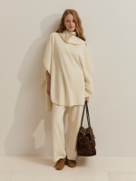 100% wool knit cape