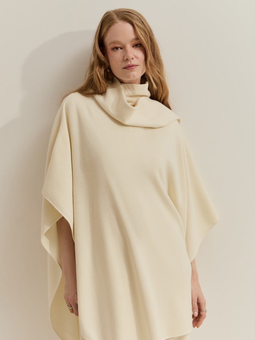 100% wool knit cape