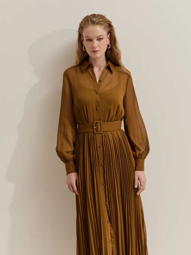 Vestido comprido plissado - Image product