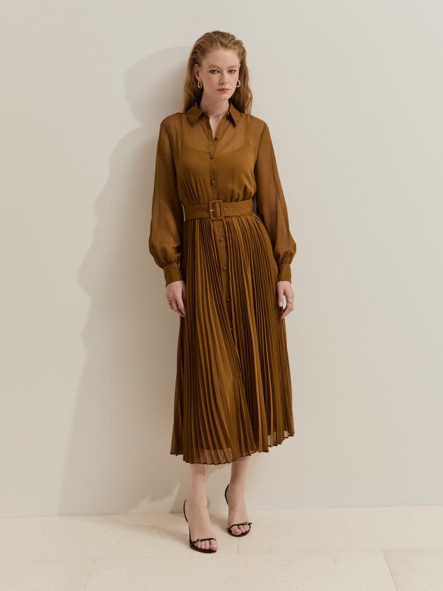 Vestido comprido plissado - Image product