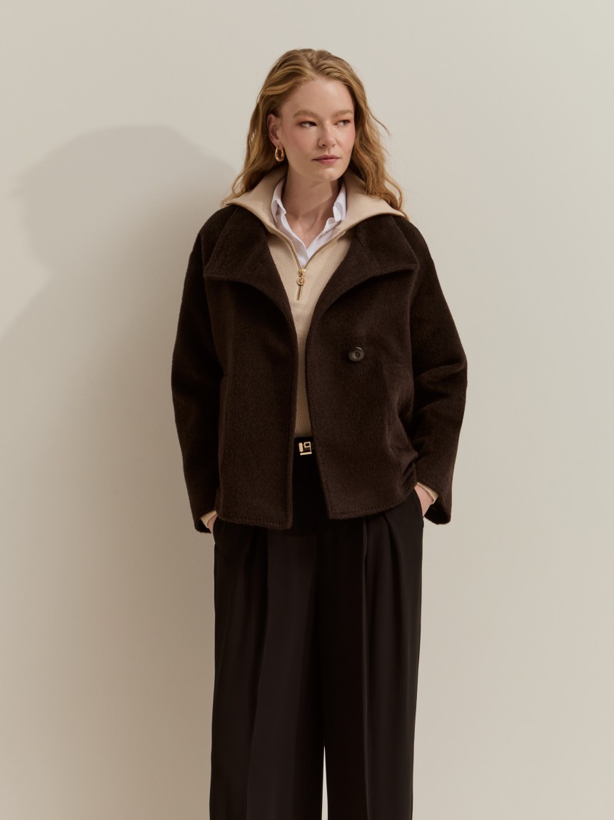Short wool-blend jacket