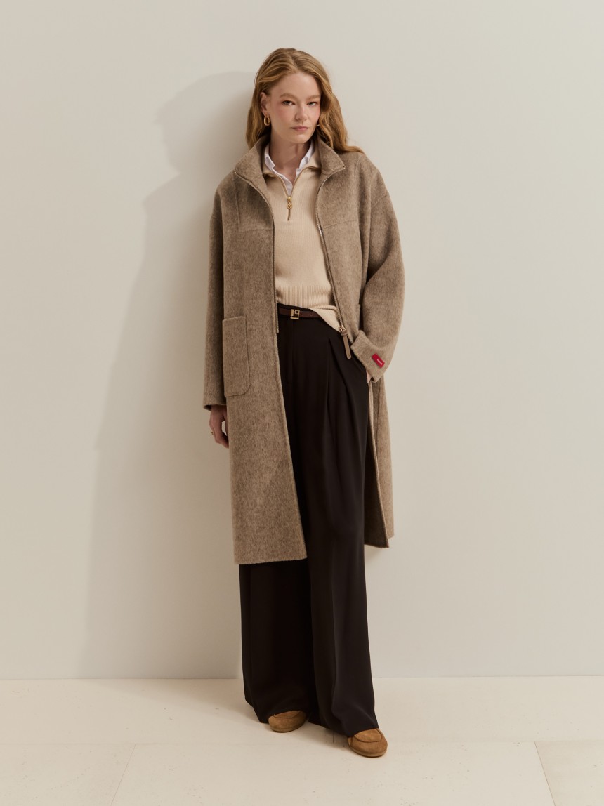 Long wool overcoat