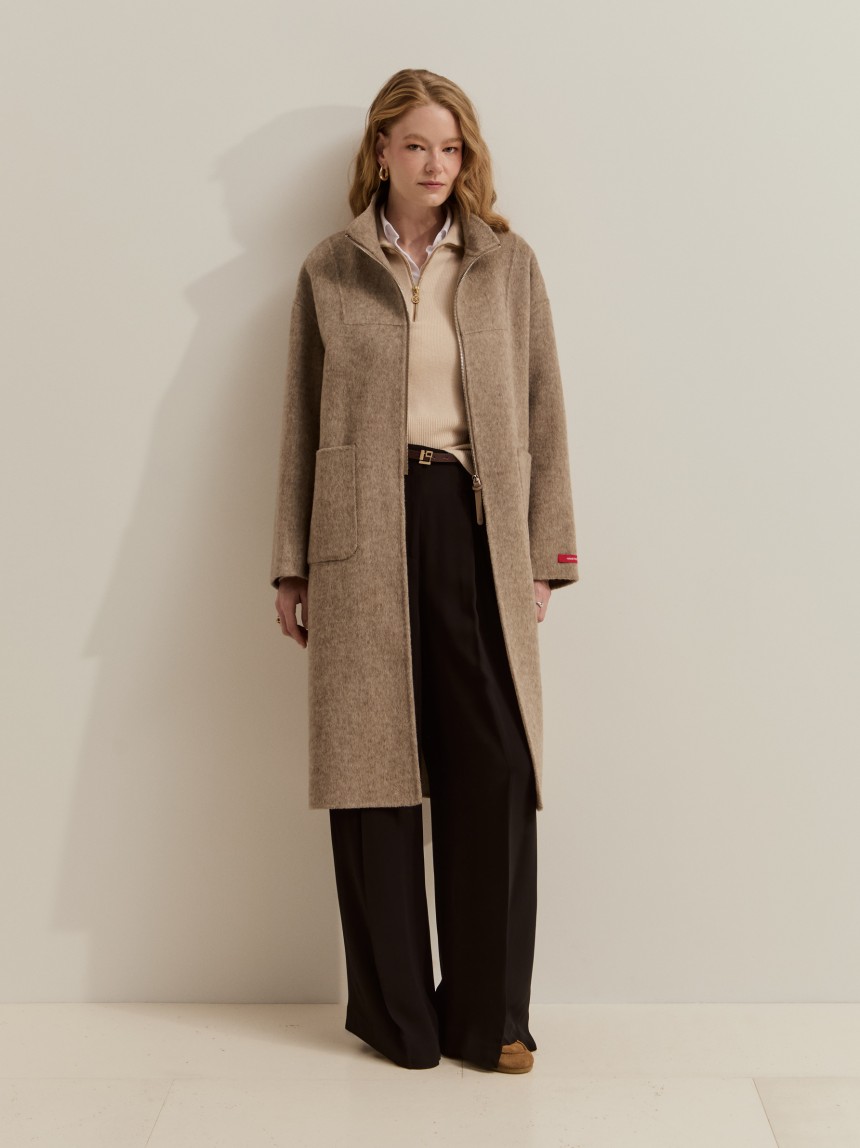 Long wool overcoat