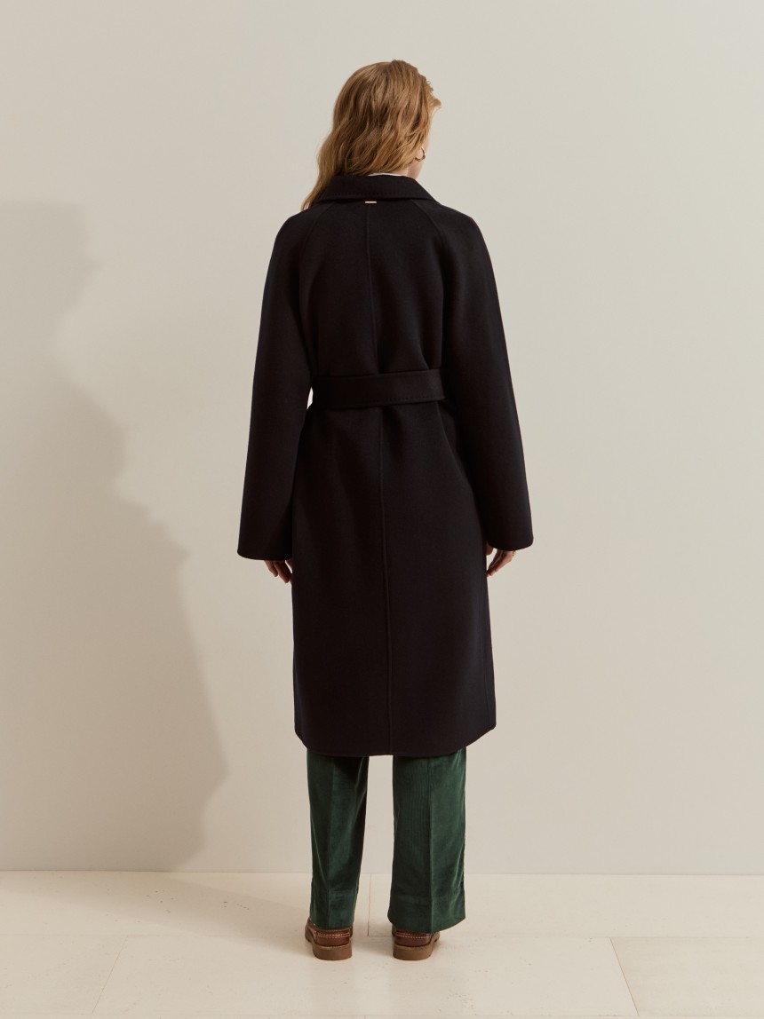 Wool overcoat with belt