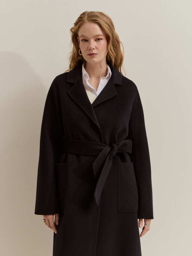Wool overcoat with belt - Image product