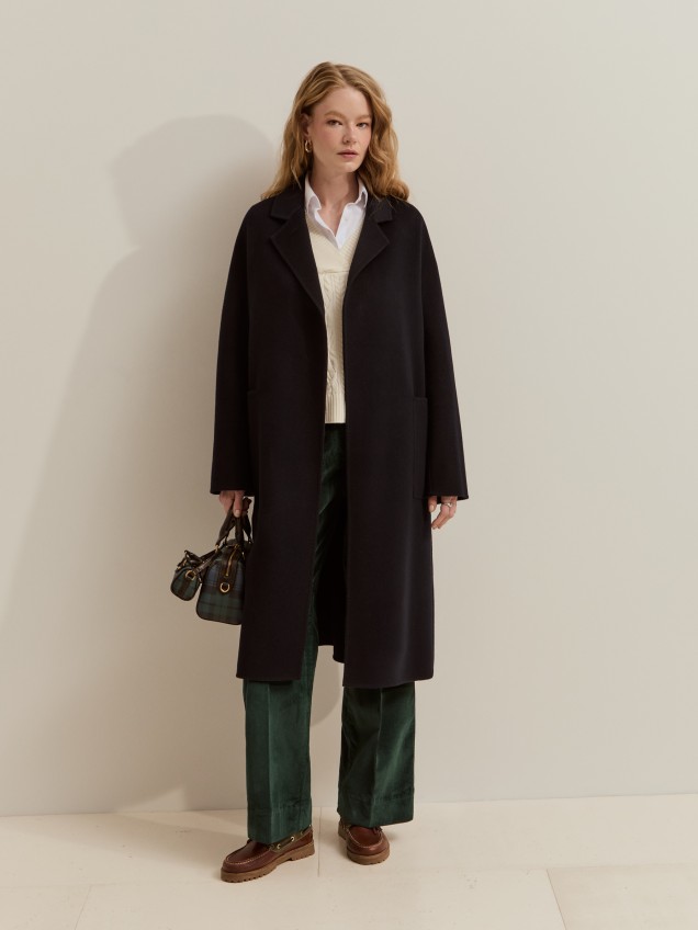 Wool overcoat with belt - Image product