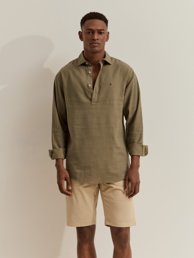 Camisa polo em linho e algod�o - Image product