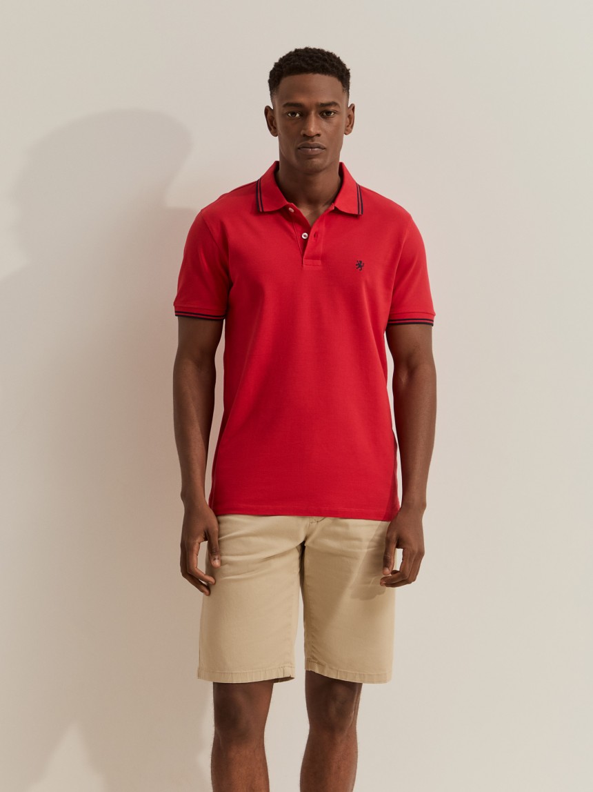 Polo piqu� slim fit com riscas