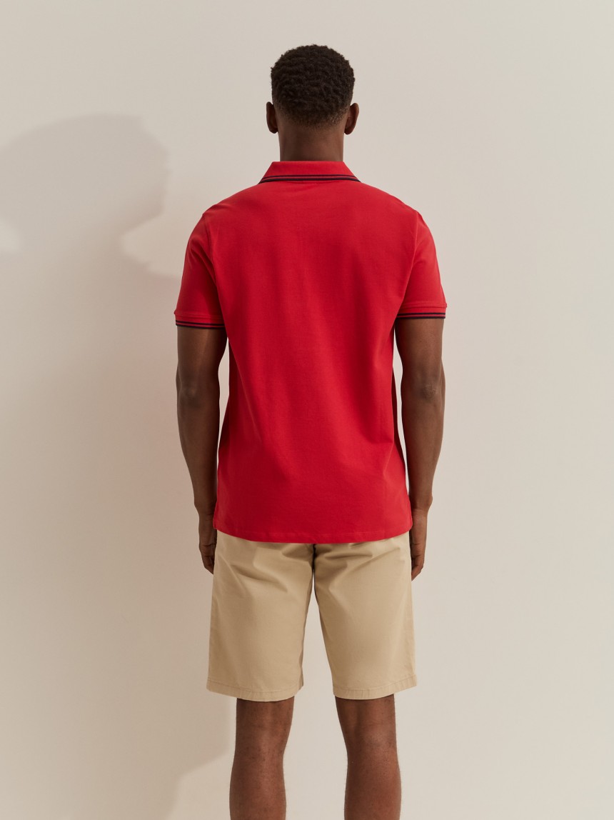 Polo piqu� slim fit com riscas